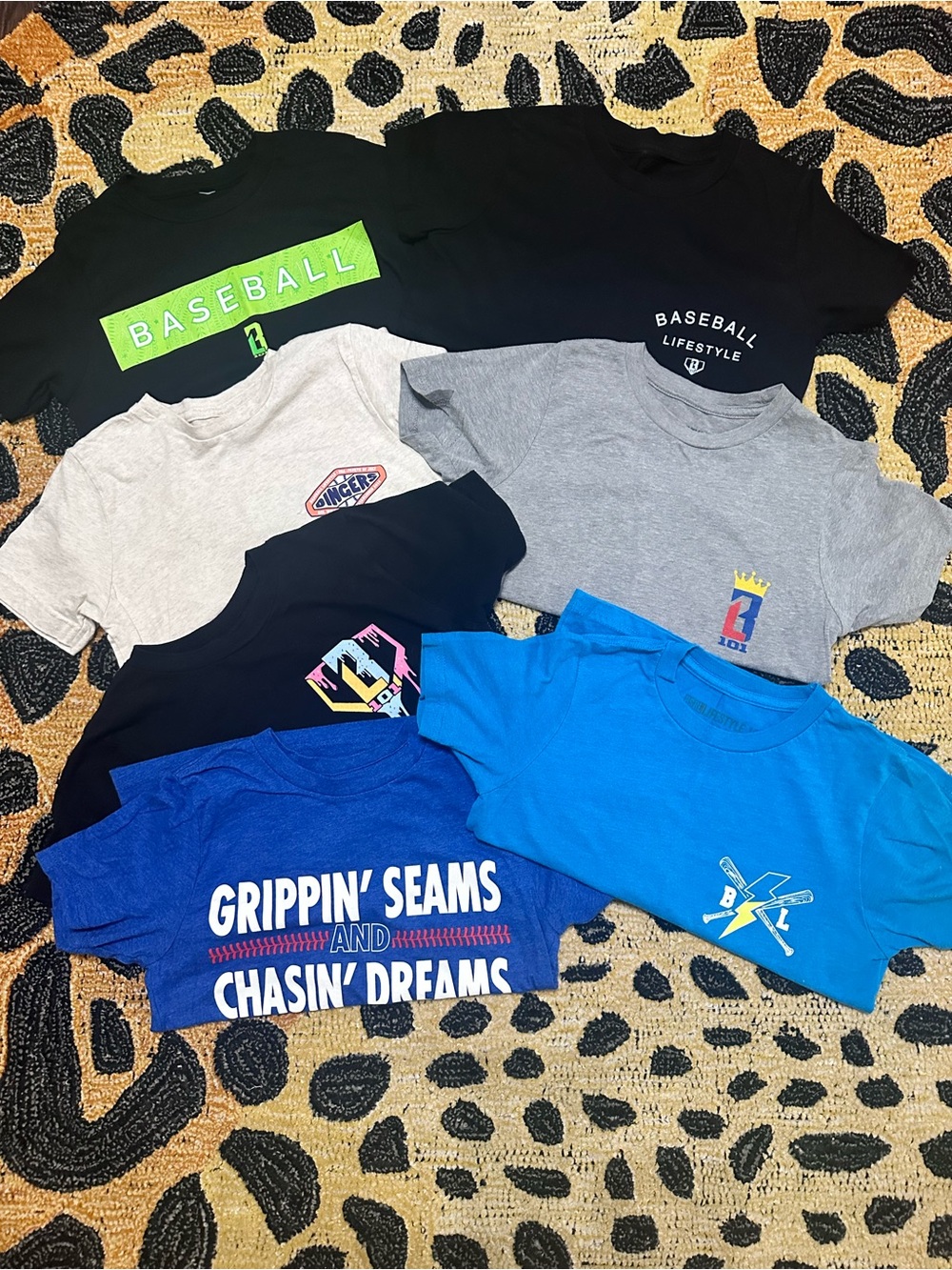 Boys' Short Sleeve Baseball Graphic Tee - Blue & Black Options